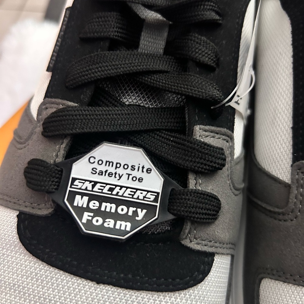 Men’s Skechers Work Black and Gray Shoes - Picture 3 of 11